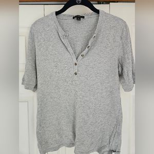 J Crew womens gray Henley t shirt size Medium